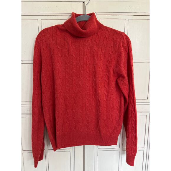 Madison Studio size XL cable knit cashmere sweater turtleneck - Picture 1 of 3